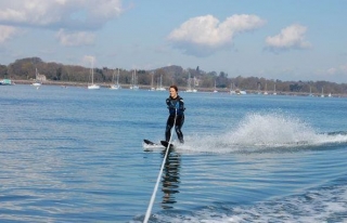 You will be supported by a cable attached to a speedboat